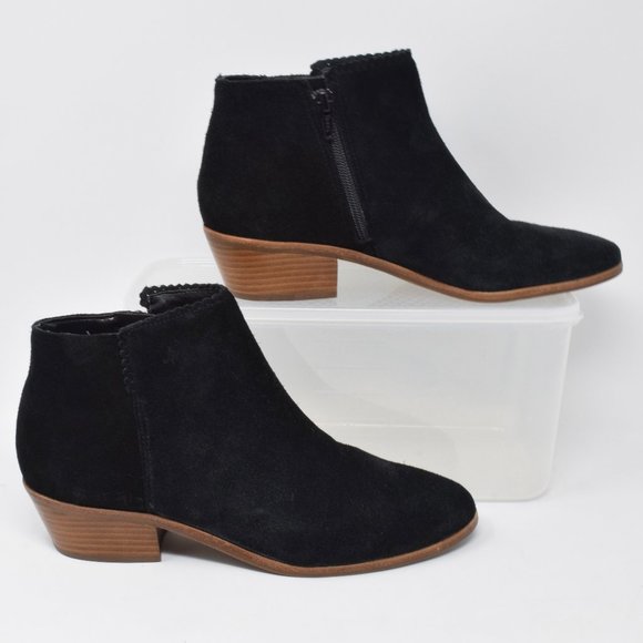 Jack Rogers Bailee Bootie Suede sz 7 Black Ankle Dark Academia - Picture 5 of 15